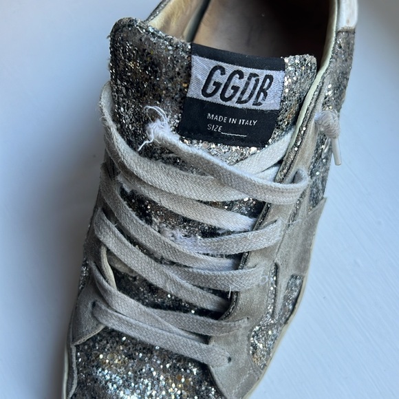 Golden Goose Animal Print Silver Gold Glitter Superstar Sneakers Sz. 38/8 - Picture 7 of 10